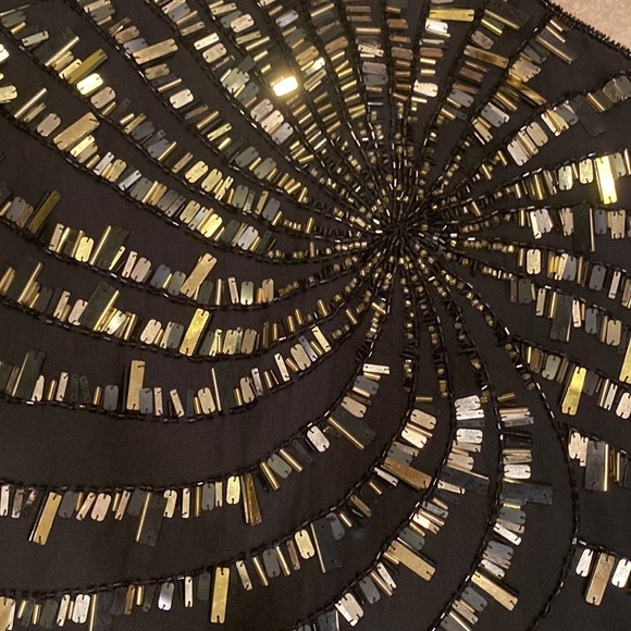 Parker women’s black dress gold beading size medium - Picture 2 of 4